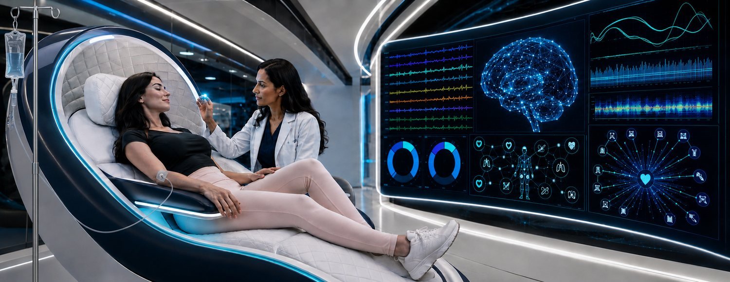 Personalized IV therapy with continuous monitoring — concept.